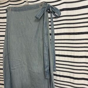 GAP Blue Denim/Chambray Maxi Skirt
